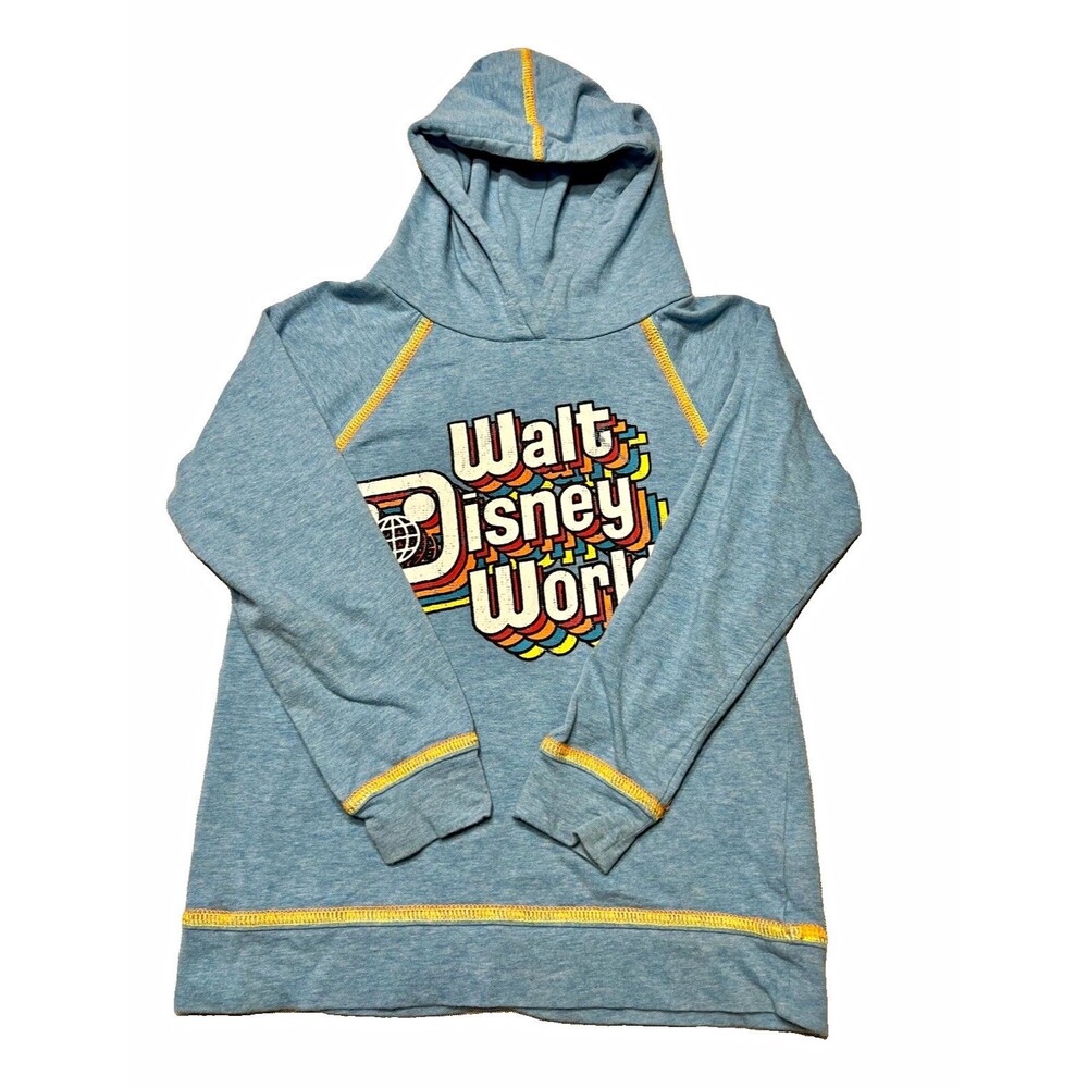 Youth Disney Parks Walt Disney World Blue Pullover Hoodie kids US M Cotton Knit